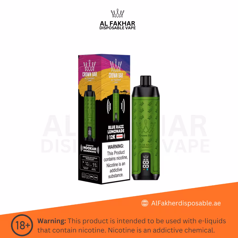 Al Fakher Crown Bar 12000 Puffs Blue Razz Lemonade