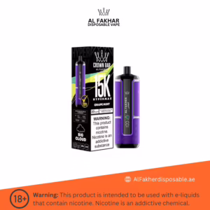 Al Fakher Crown Bar Hypermax 15000 Puffs Grape Mint