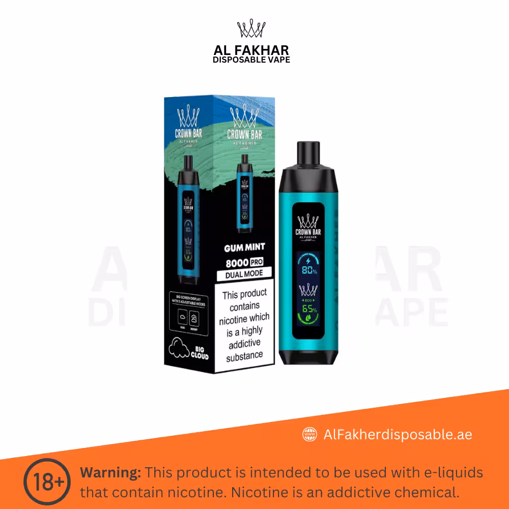 Al Fakher Crown Bar Pro 8000 Puffs Gum Mint
